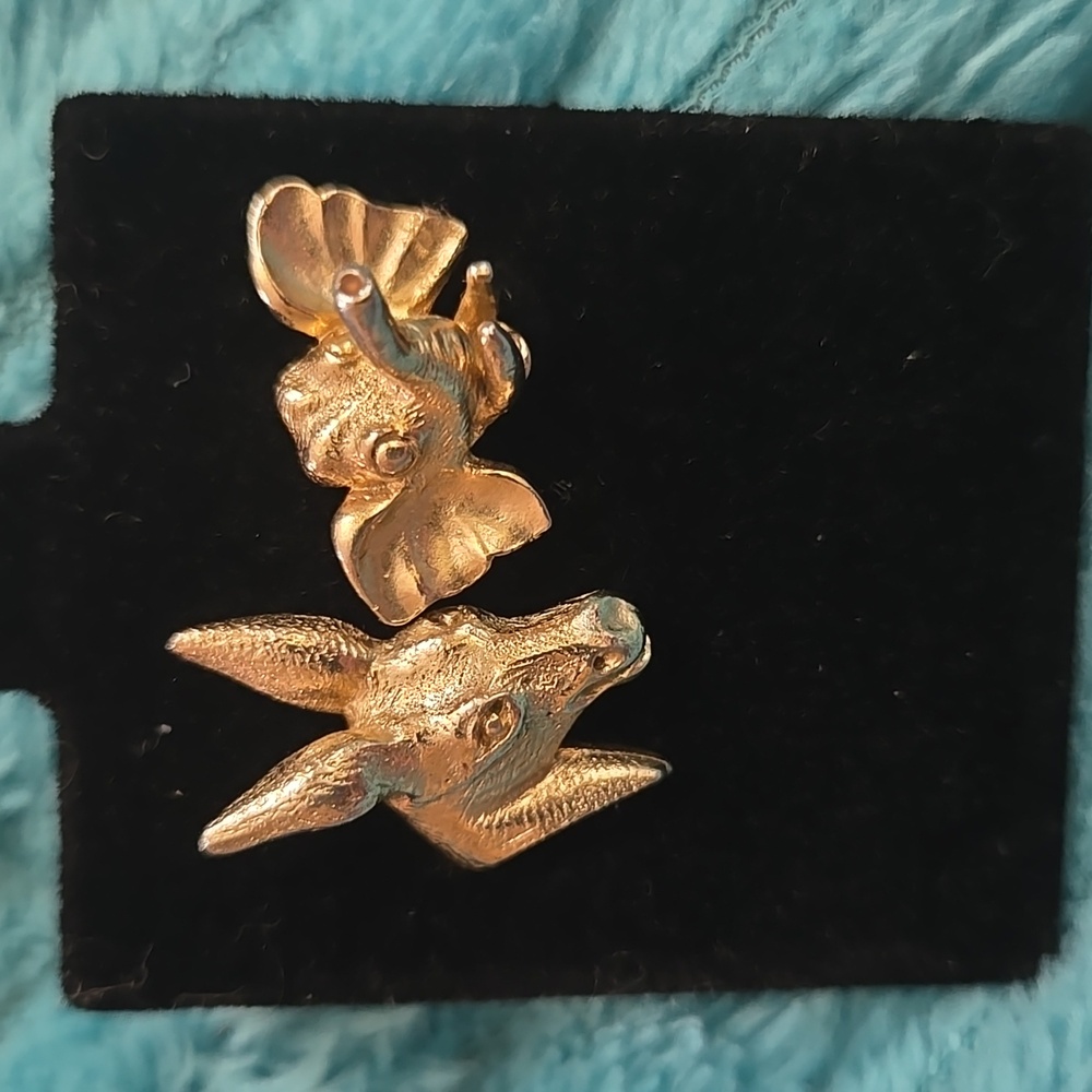 Vintage 1950s/60's era Political Party Tie Tack Pins Set/2 Elephant & Donkey - Picture 4 of 6